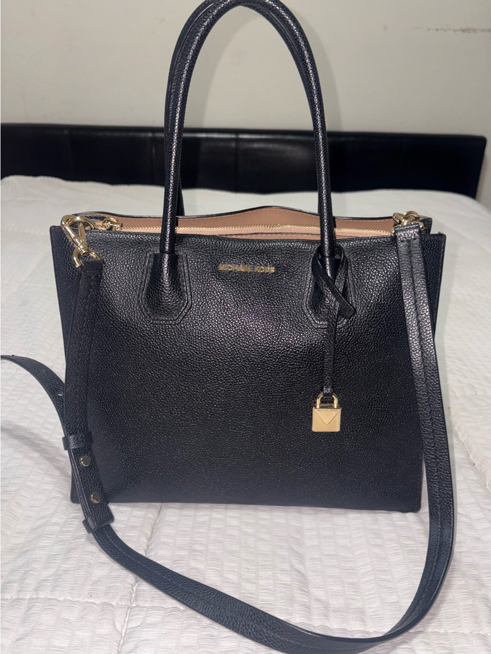 Michael Kors Mercier Black Leather Tote with Gold Hardware (NEW & Unused)